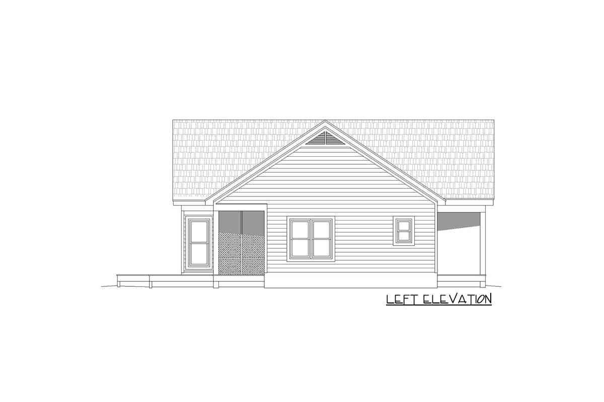 Plan 68536VR: 2-Bed House Plan with Vaulted Interior - 1273 Sq Ft - Image #7 - Craftsman, Mountain, Ranch, Vacation
