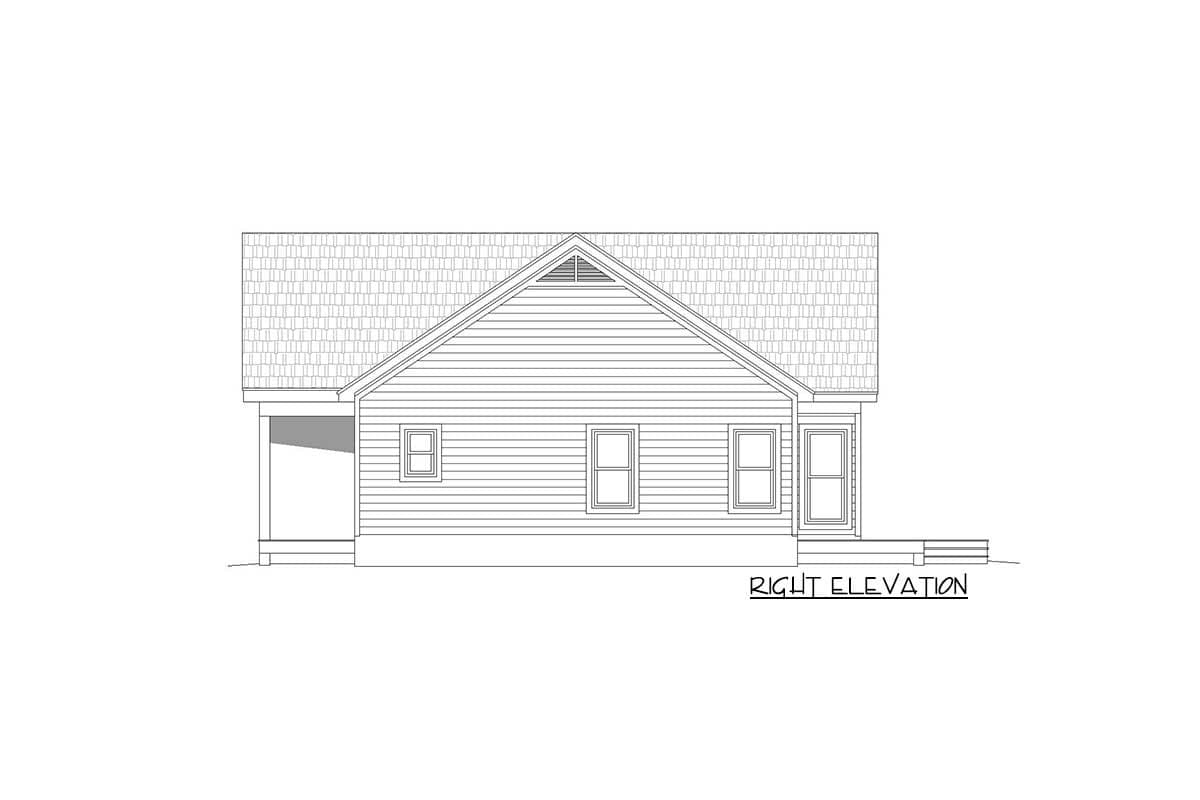 Plan 68536VR: 2-Bed House Plan with Vaulted Interior - 1273 Sq Ft - Image #8 - Craftsman, Mountain, Ranch, Vacation