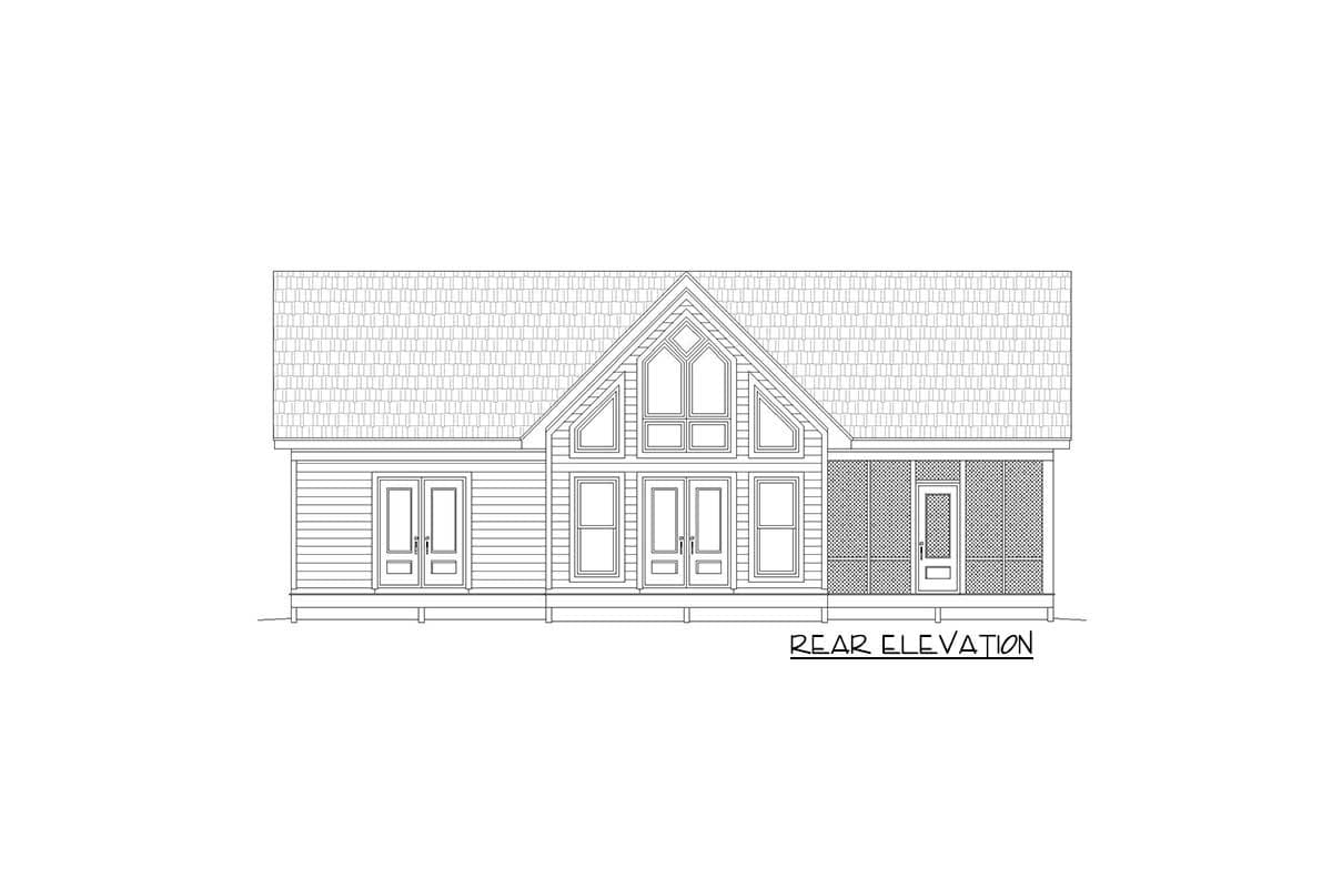 Plan 68536VR: 2-Bed House Plan with Vaulted Interior - 1273 Sq Ft - Image #9 - Craftsman, Mountain, Ranch, Vacation