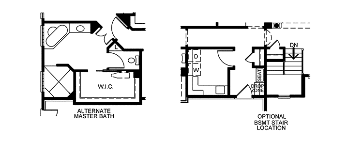Plan 42535DB: 2-Bed Craftsman Ranch Home Plan with Options - Floor Plan - Optional Layouts - Craftsman, Northwest, Ranch