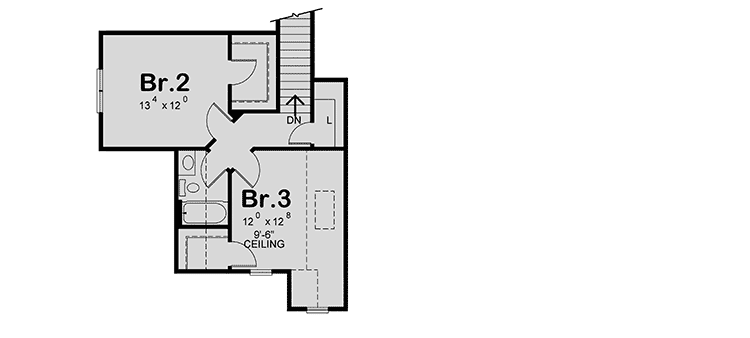 Plan 42538DB: Traditional One-Story House Plan with Second Floor Option - Floor Plan - 2nd Floor - Traditional