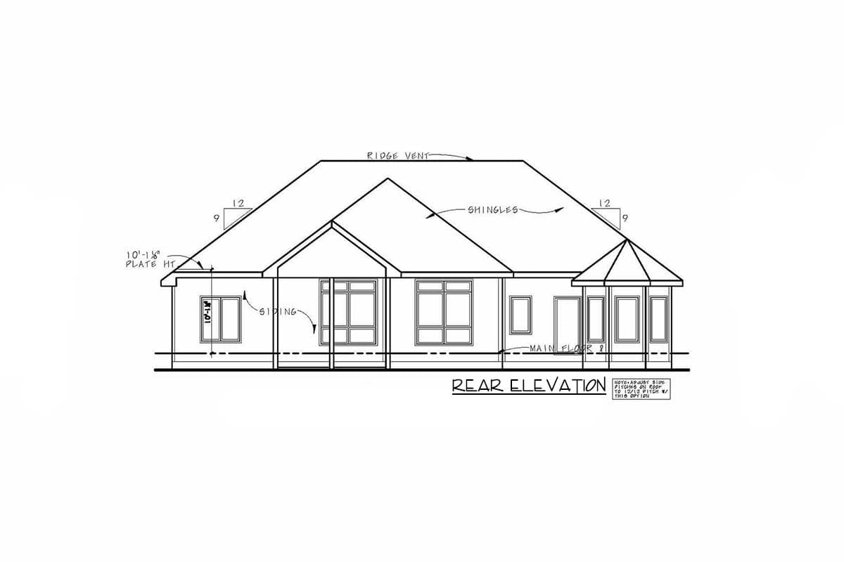 Plan 42538DB: Traditional One-Story House Plan with Second Floor Option - Image #4 - Traditional
