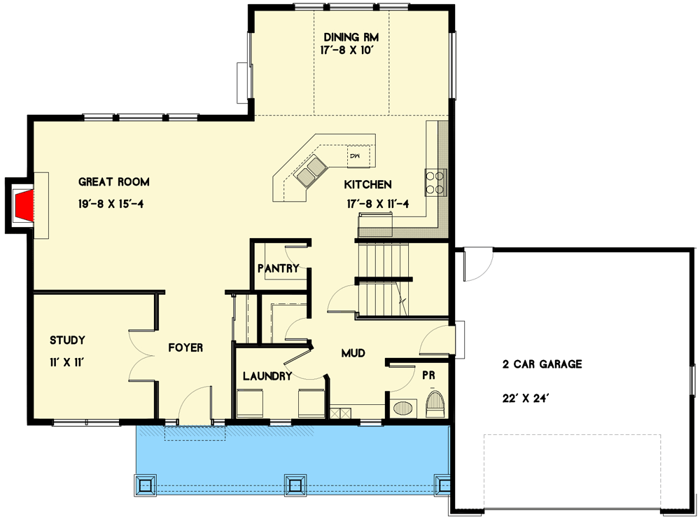 Plan 770015CED: 4 Bedroom Exclusive Traditional House Plan  - Floor Plan - Main Level - Craftsman, Northwest, Traditional