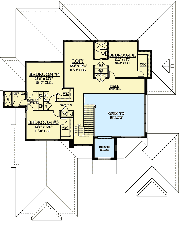 Plan 82244KA: Striking 5-Bedroom Stone and Stucco House Plan with Main-Floor Master and Courtyard - Floor Plan - 2nd Floor - European, Florida-Style, Mediterranean, Southern