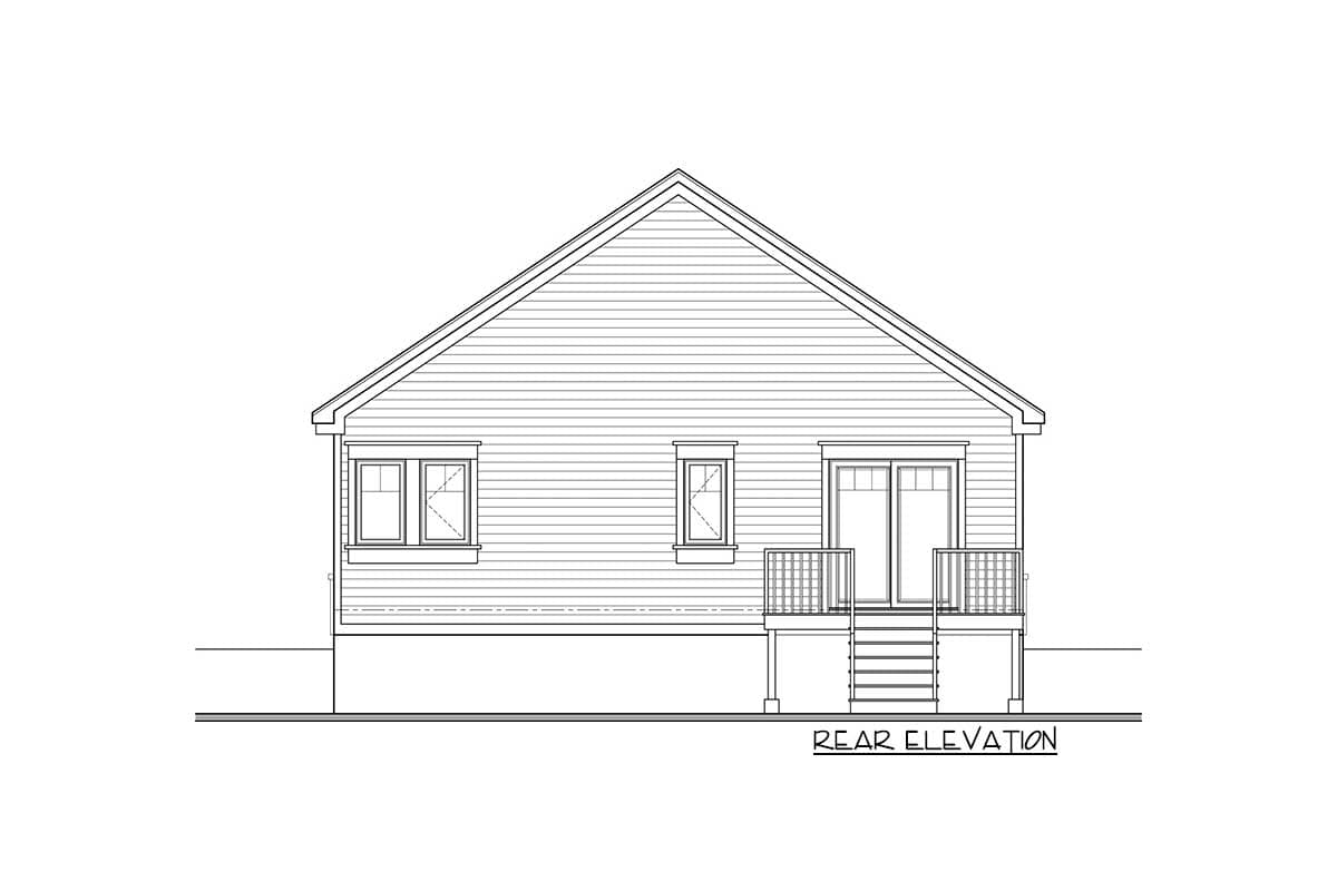 Plan 22516DR: 2-Bed Craftsman House Plan for a Narrow Lot - Image #6 - Craftsman, Northwest