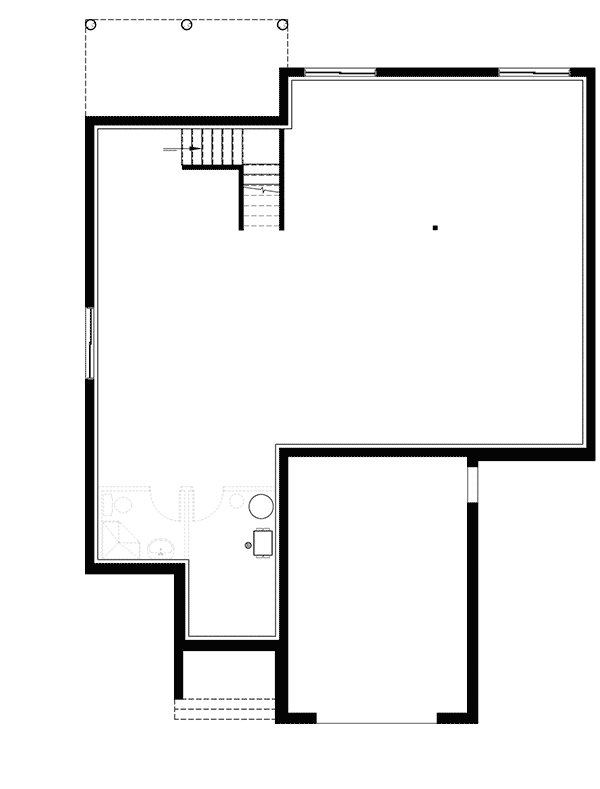 Plan 22517DR: Cottage Open Front-To-Back on the Left - Floor Plan - Basement Unfinished - Cottage, Craftsman, Northwest