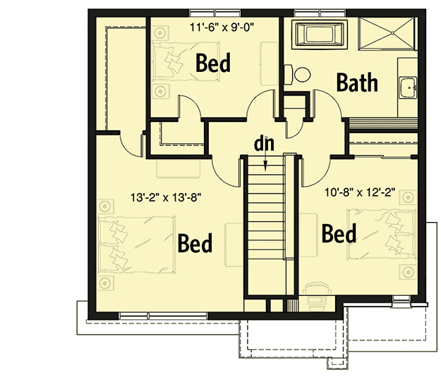 Plan 22518DR: 3-Bed Cubic and Modern House Plan - Floor Plan - 2nd Floor - Contemporary, Modern, Northwest