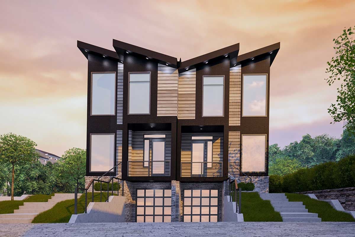 Plan 85260MS: Modern Two-Family House Plan with Matching 3-Bed Units - Image #16 - Contemporary, Modern, Northwest