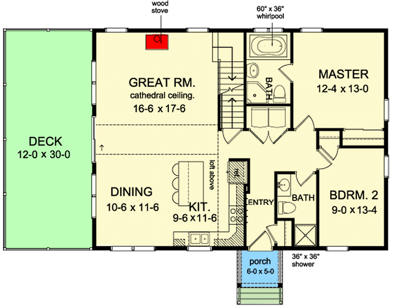 Plan 790026GLV: 4-Bedroom Lake House Plan with Walk Basement - Floor Plan - Main Level - Coastal, Contemporary, Cottage, Mountain, Rustic, Vacation