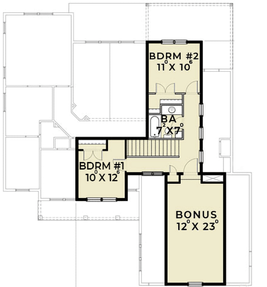 Plan 280004JWD: Master-Down Country House Plan with Bonus Over Garage - Floor Plan - 2nd Floor - Cottage, Country, Farmhouse, New American, Traditional