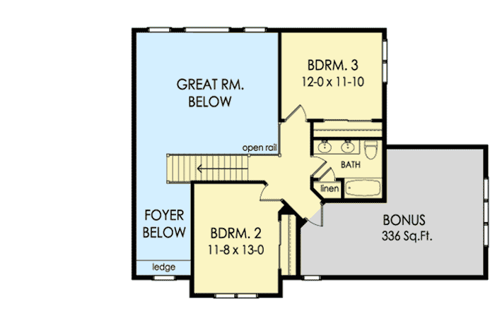 Plan 790037GLV: Traditional House Plan with First Floor Master - Floor Plan - 2nd Floor - Traditional