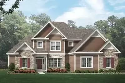 Traditional House Plan with First Floor Master