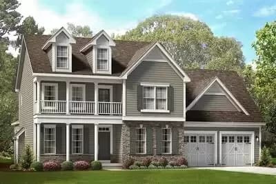 Colonial Farmhouse Plan with Open-Concept Main Floor