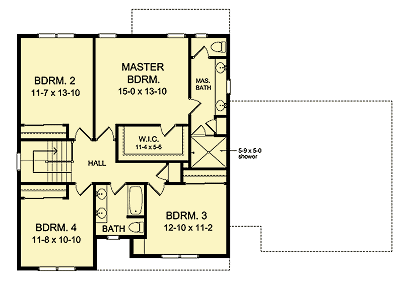 Plan 790039GLV: Stately 4-Bedroom Colonial House Plan - Floor Plan - 2nd Floor - Colonial, Traditional