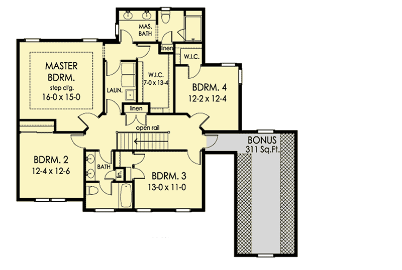 Plan 790043GLV: Handsome Colonial House Plan with 3-Car Garage - Floor Plan - 2nd Floor - Colonial, Traditional
