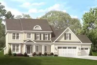 Handsome Colonial House Plan with 3-Car Garage