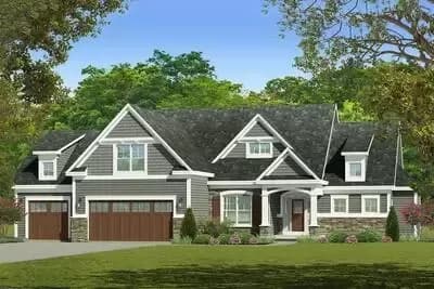3-Bedroom Craftsman Home Plan with Main-Floor Master Suite