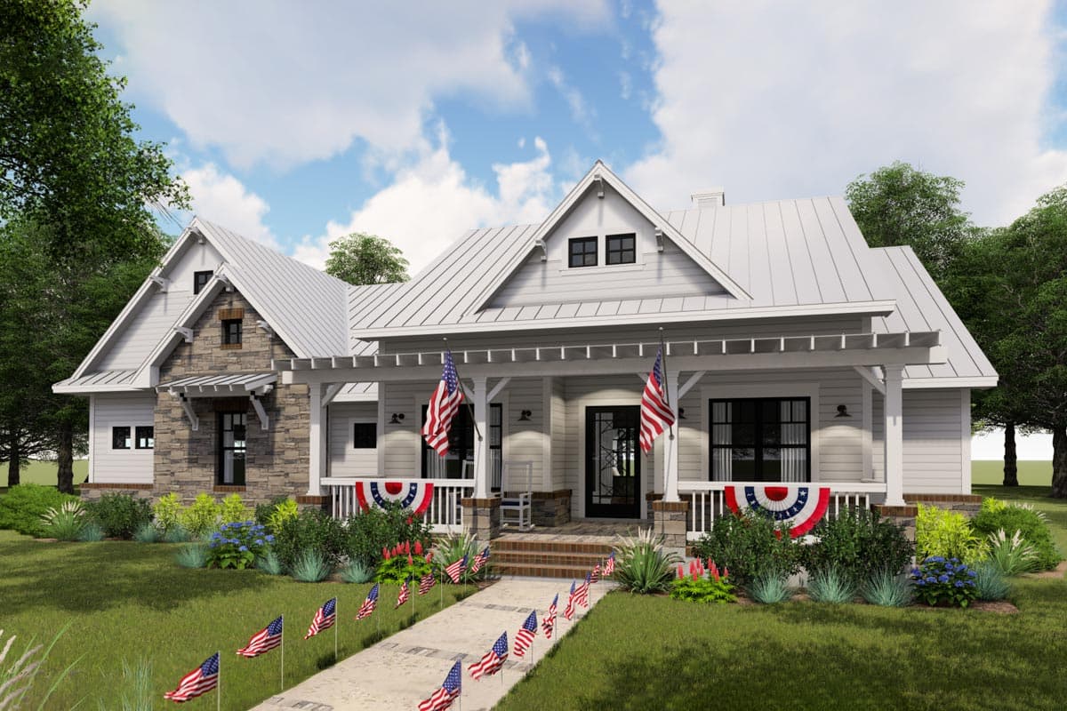 Plan 16903WG: Modern Farmhouse with Side-load Garage and Optional Bonus Room - Image #12 - Country, Farmhouse, Modern Farmhouse, New American, Southern