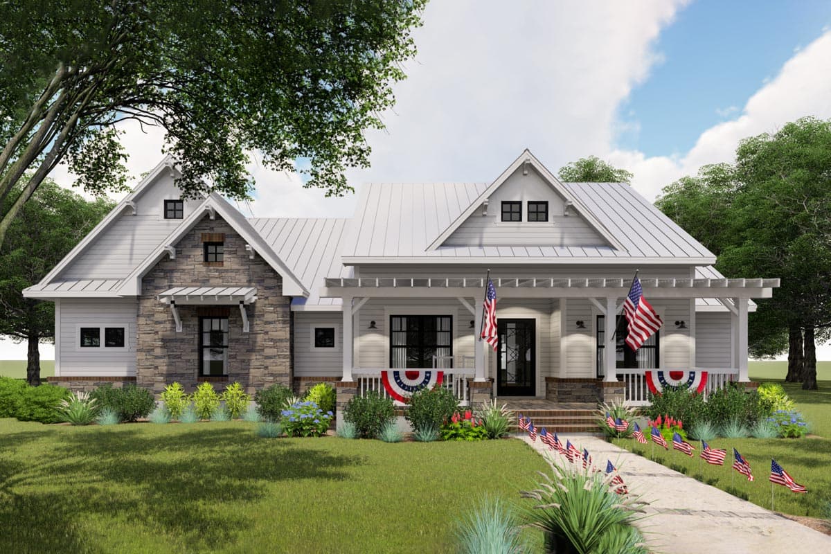 Plan 16903WG: Modern Farmhouse with Side-load Garage and Optional Bonus Room - Image #14 - Country, Farmhouse, Modern Farmhouse, New American, Southern