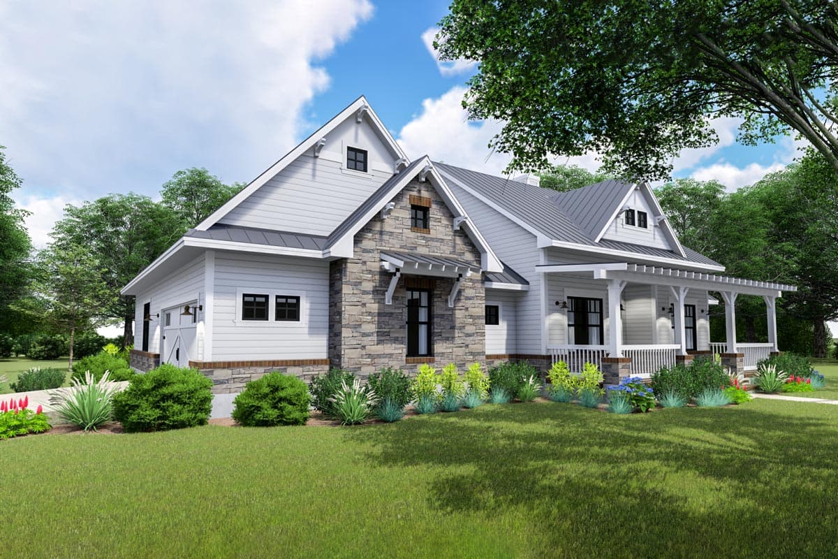 Plan 16903WG: Modern Farmhouse with Side-load Garage and Optional Bonus Room - Image #5 - Country, Farmhouse, Modern Farmhouse, New American, Southern