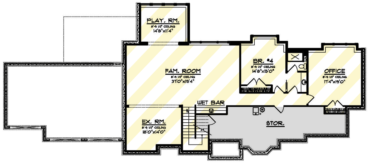 Plan 890085AH: 3-Bed Farmhouse Ranch for the Wide and Shallow Lot - Floor Plan - Optional Lower Level ($ Paid Option) - Craftsman, Farmhouse, Modern Farmhouse, New American, Ranch