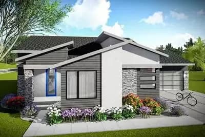 3-Bed Modern Prairie Starter Home Plan