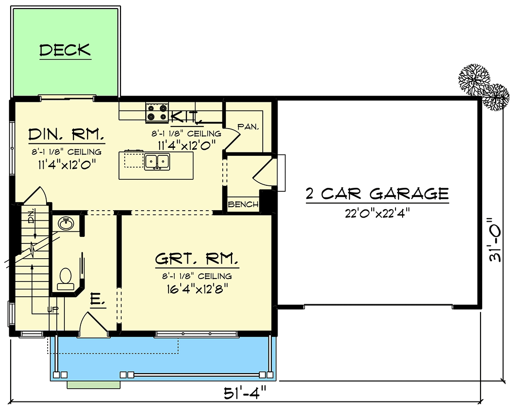 Plan 890072AH: 3-Bed Country Farmhouse Plan with Vaulted Upstairs Master Suite - Floor Plan - Main Level - Country, Craftsman, Traditional