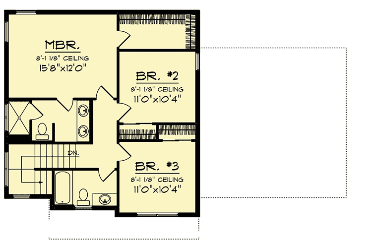 Plan 890073AH: Modern Farmhouse Plan with 3 Bedrooms Upstairs - 1495 Sq Ft - Floor Plan - 2nd Floor - Country, Farmhouse, Modern Farmhouse, New American