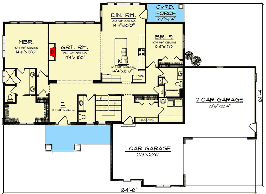Plan 890081AH: Craftsman Ranch Home Plan with 3-Car Garage - Floor Plan - Main Level - Craftsman, Northwest, Ranch