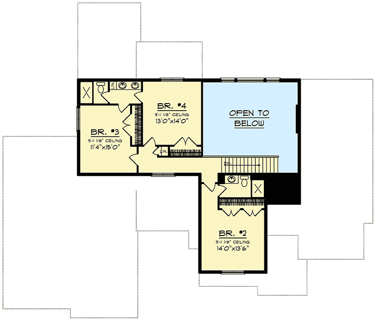 Plan 890087AH: Modern Farmhouse Plan with 3-Car Side-Entry Garage - Floor Plan - 2nd Floor - Country, Farmhouse, Modern Farmhouse, Traditional