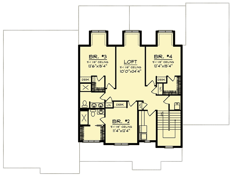 Plan 890088AH: Open Concept 4-Bed Craftsman Home Plan  - Floor Plan - 2nd Floor - Craftsman, Northwest