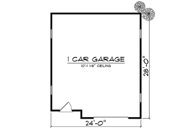 Plan 890068AH: One-Car Detached Garage Plan with Craftsman Touches - Floor Plan - Main Level - Craftsman