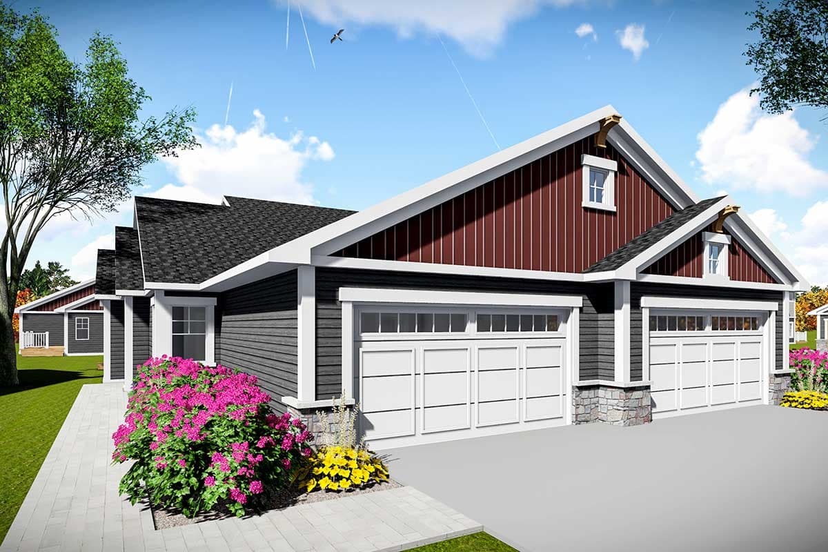 Plan 890091AH: Craftsman Duplex with Matching 2-Bedroom Units - Image #9 - Craftsman, Northwest, Traditional