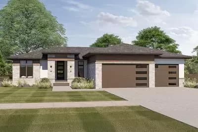 3-Bed Modern Prairie House Plan - 1824 Sq Ft