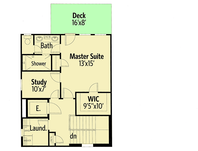 Plan 24380TW: Country Craftsman Home Plan with Private Master 2nd Floor - Floor Plan - 2nd Level - Country, Craftsman, Traditional, Vacation