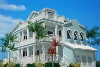 3-Story Coastal Contemporary Beach House Plan with Crow's Nest - 2678 Sq Ft