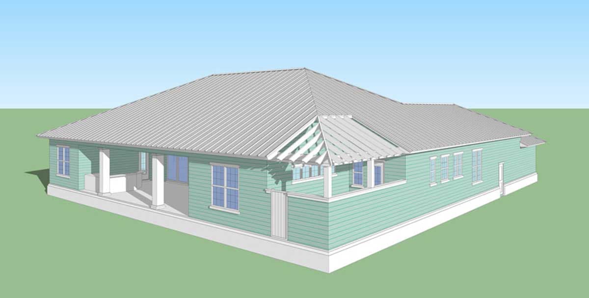 Plan 33218ZR: Southern Coastal Contemporary House Plan with Two Master Baths - 3545 Sq Ft - Image #5 - Coastal, Coastal Contemporary, Contemporary, Florida-Style, Mediterranean, Ranch, Southern