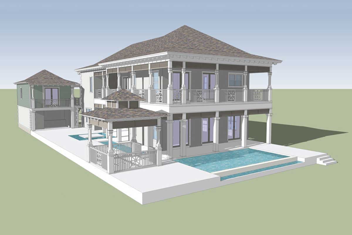 Plan 33219ZR: Coastal Contemporary House Plan with Cantilevered Balconies and Guest House - 4133 Sq Ft - Image #5 - Coastal, Coastal Contemporary, Contemporary, European, Southern, Transitional