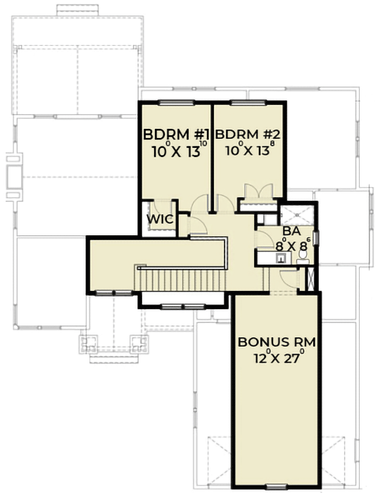 Plan 280010JWD: Craftsman House Plan with Bonus Room Included - Floor Plan - 2nd Floor - Craftsman, New American, Northwest, Traditional