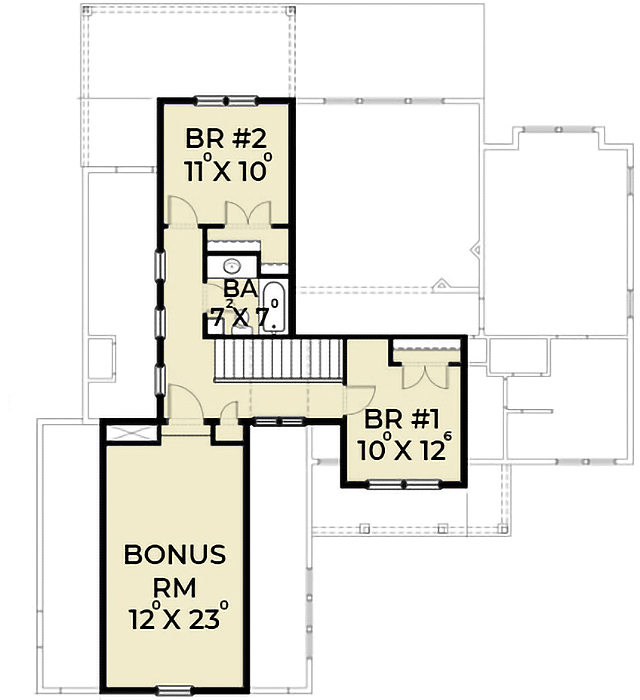 Plan 280009JWD: Traditional House Plan with Vaulted Great Room and Bonus Room - Floor Plan - 2nd Floor - Country, Traditional