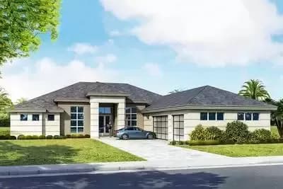 4-Bed Contemporary House Plan with One-Story Living