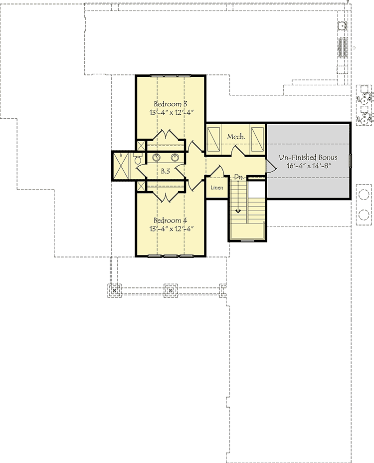 Plan 42842MJ: One-Story House Plan with Covered Outdoor Living in Back - Floor Plan - 2nd Floor - Florida-Style, Ranch, Southern