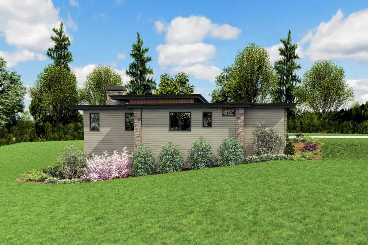 Plan 69692AM: Modern House Plan with Front To Back Living and Finished Lower Level - Image #4 - Contemporary, Mid Century Modern, Modern, Northwest, Ranch