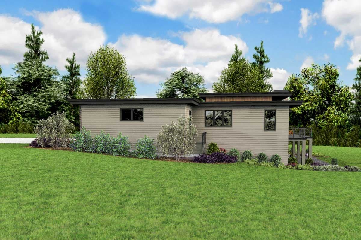 Plan 69692AM: Modern House Plan with Front To Back Living and Finished Lower Level - Image #10 - Contemporary, Mid Century Modern, Modern, Northwest, Ranch