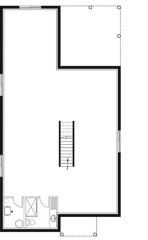 Plan 22526DR: Narrow Lot Ranch House Plan - Floor Plan - Lower Level - Northwest, Ranch