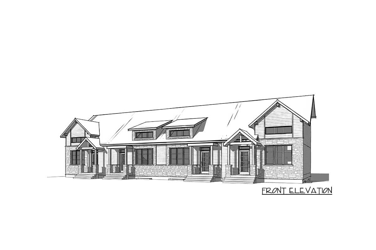 Plan 22524DR: 4-Unit Modern Rustic Multi-Family House Plan - Image #5 - Mountain, Northwest, Rustic
