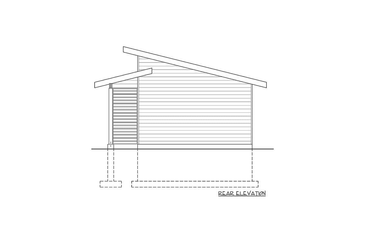 Plan 22527DR: Modern Detached Garage Plan with Shed Roof Porch - Image #4 - Mid Century Modern, Modern, Northwest