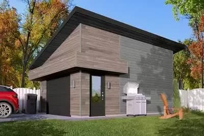 Detached Garage Plan with Modern Exterior