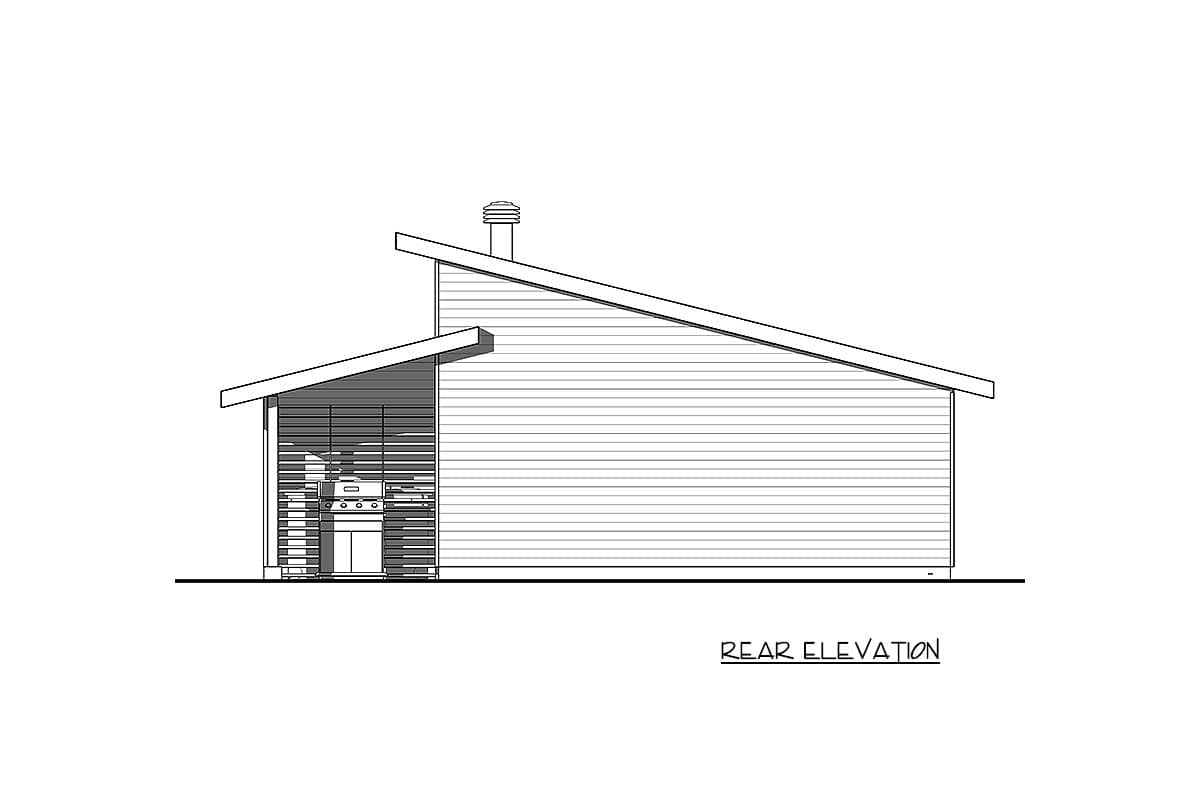 Plan 22529DR: Detached Garage Plan with Outdoor Grill Shelter - Image #6