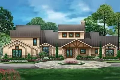 Rugged Country Home Plan with Flexible Sun Room